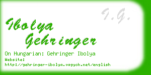 ibolya gehringer business card